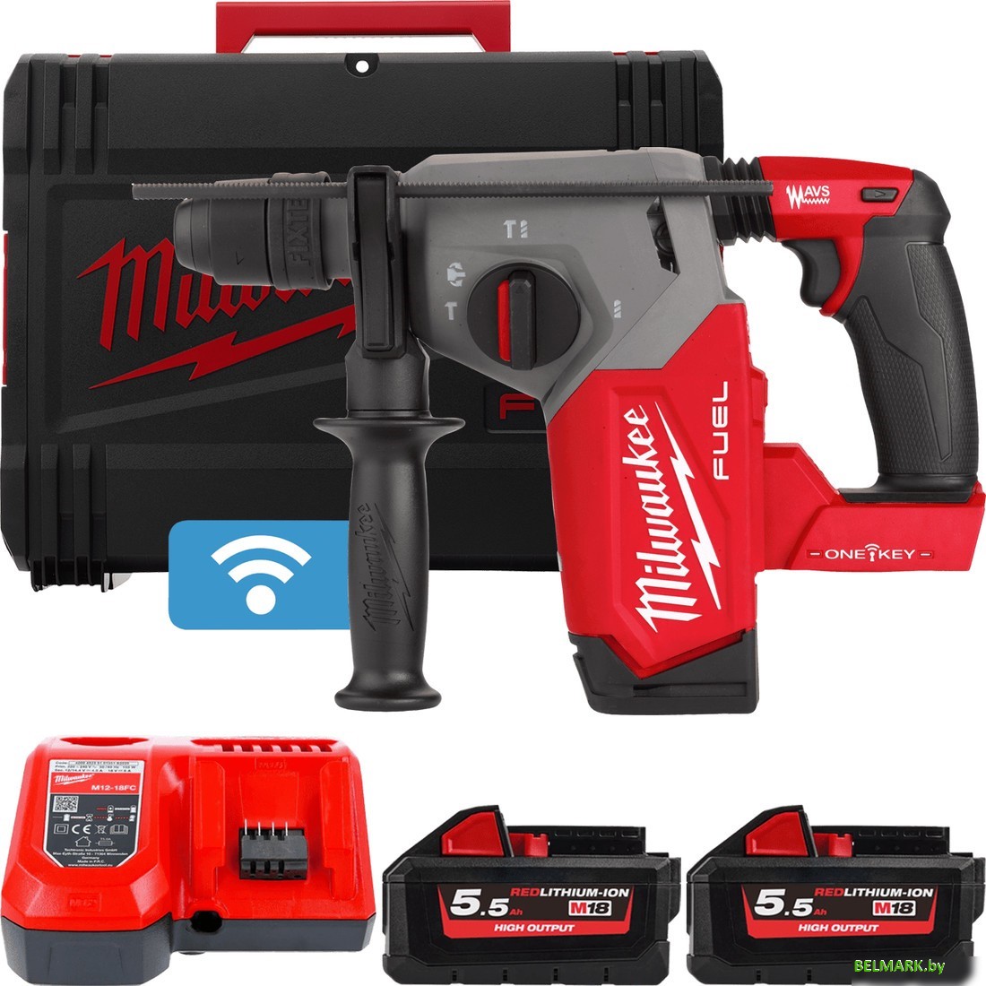 Перфоратор Milwaukee M18 FUEL M18ONEFHX-552X 4933478504 (с 2-мя АКБ, кейс) - фото