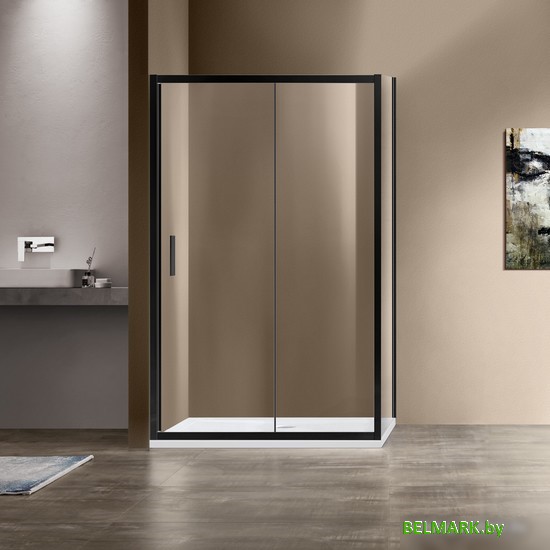 Душевой уголок Vincea Garda VSR-1G9014CLB (черный/прозрачное) - фото