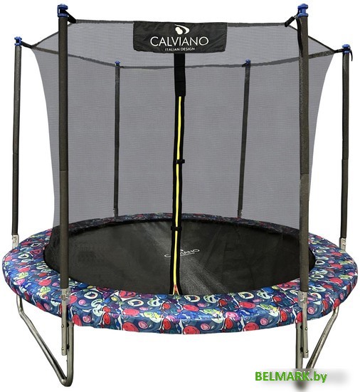 Батут Calviano Smile 252 см-8FT INSIDE с внутренней сеткой складной - фото