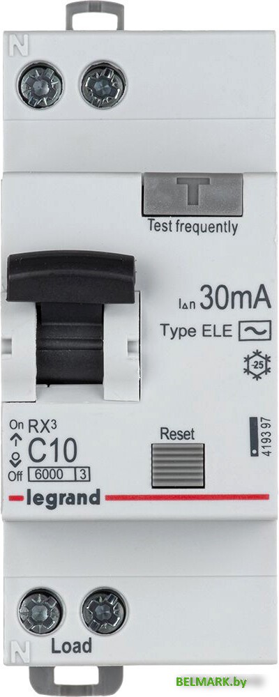 Дифференциальный автомат Legrand RX3 1P+N C 10А 30мА 6кА 2М AC 419397 - фото
