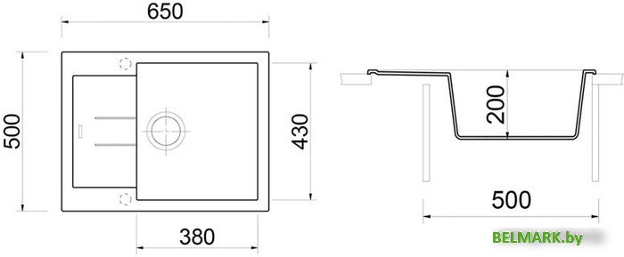 Кухонная мойка Longran Amanda AMG650.500 (colorado/08) - фото2