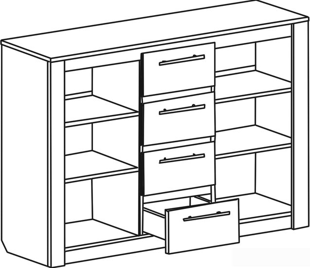 Комод Мебельград Элана 1395 (дуб сонома) - фото2
