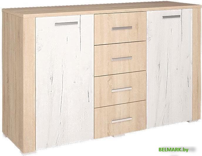 Комод Интерлиния Коламбия КЛ-10 (дуб сонома/дуб белый) - фото