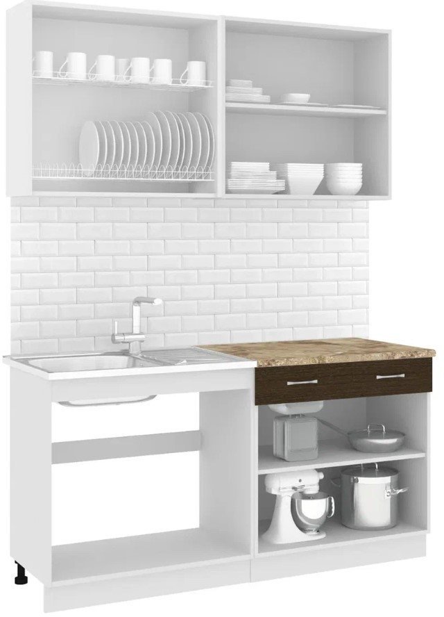 Готовая кухня Кортекс-мебель Корнелия Лира-лайт 1.6м (дуб сонома/венге/мадрид) - фото2