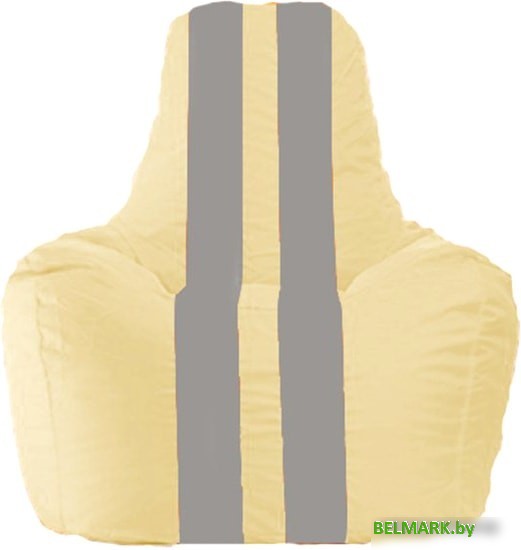 Кресло-мешок Flagman Спортинг С1.1-140 (светло-бежевый/серый) - фото