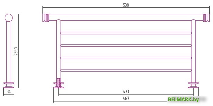Полка для полотенца Сунержа 4П 470 00-2012-4470 - фото2