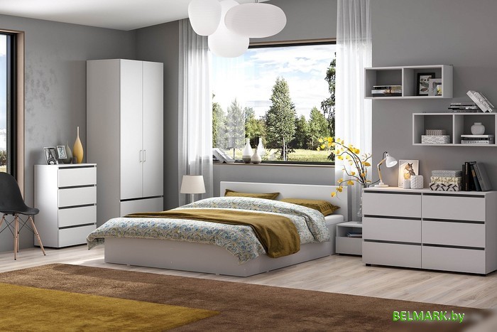 Полка NN мебель Токио книжная (белый текстурный) - фото2