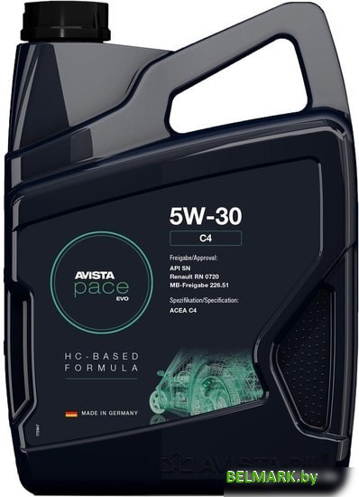 Моторное масло Avista pace EVO C4 5W-30 5л - фото