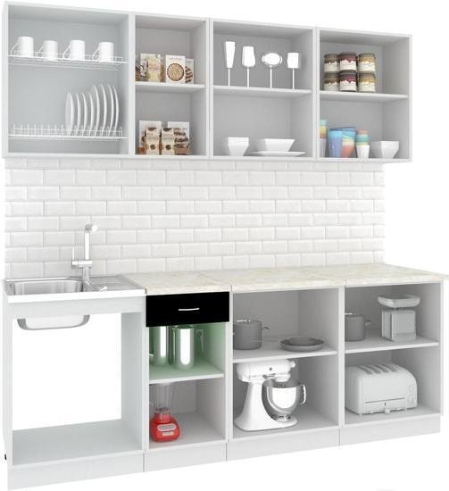 Кухня Кортекс-мебель Корнелия Экстра 2.2м (дуб сонома/венге/королевский опал) - фото2