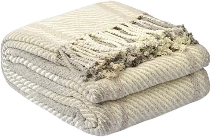 Покрывало Tkano Essential Warm traditions TK23-BS0013 (бежево-серый) - фото