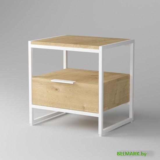 Тумба Дабер 002 ТП2.0.1.14 (белый/дуб гамильтон натуральный) - фото