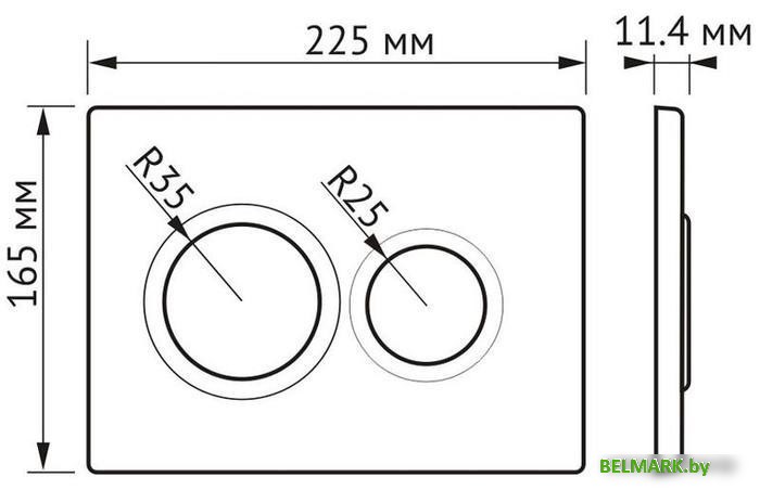 Панель смыва Burke Тип 06 106.BH.1 (черный/хром глянцевый) - фото2