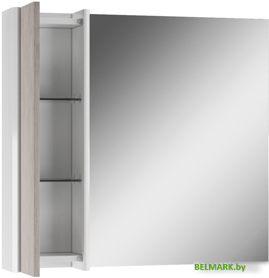 Домино Шкаф с зеркалом Uno 80 (дуб серый) - фото2