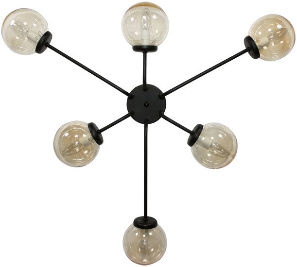 Припотолочная люстра Элетех Эва 161 НПБ 01-6х40-123 Е14 1005405123 (черный муар) - фото2