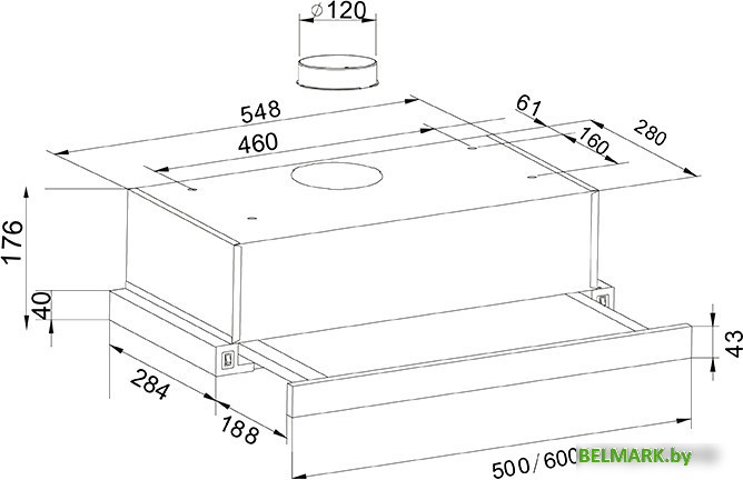 Кухонная вытяжка Oasis UV-60G (F) - фото2