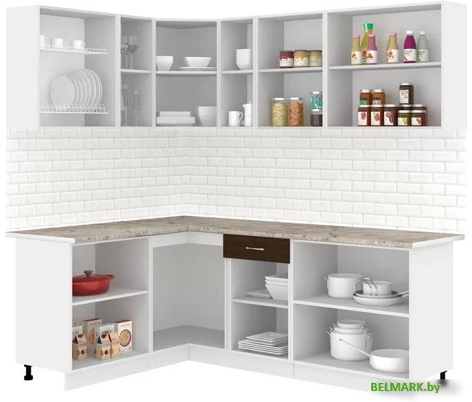 Готовая кухня Кортекс-мебель Корнелия Лира 1.5x2.2 (дуб сонома/венге/марсель) - фото2