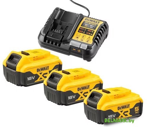 Аккумулятор с зарядным устройством DeWalt DCB1104P3 (18В/3x5 Ач + 12-18В) - фото