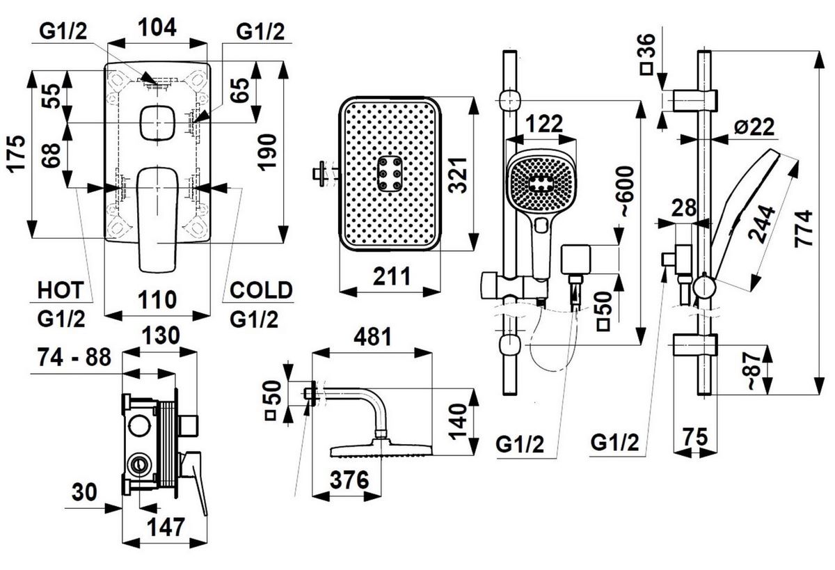 Душевая система KFA Armatura Malaga 452930134 - фото2