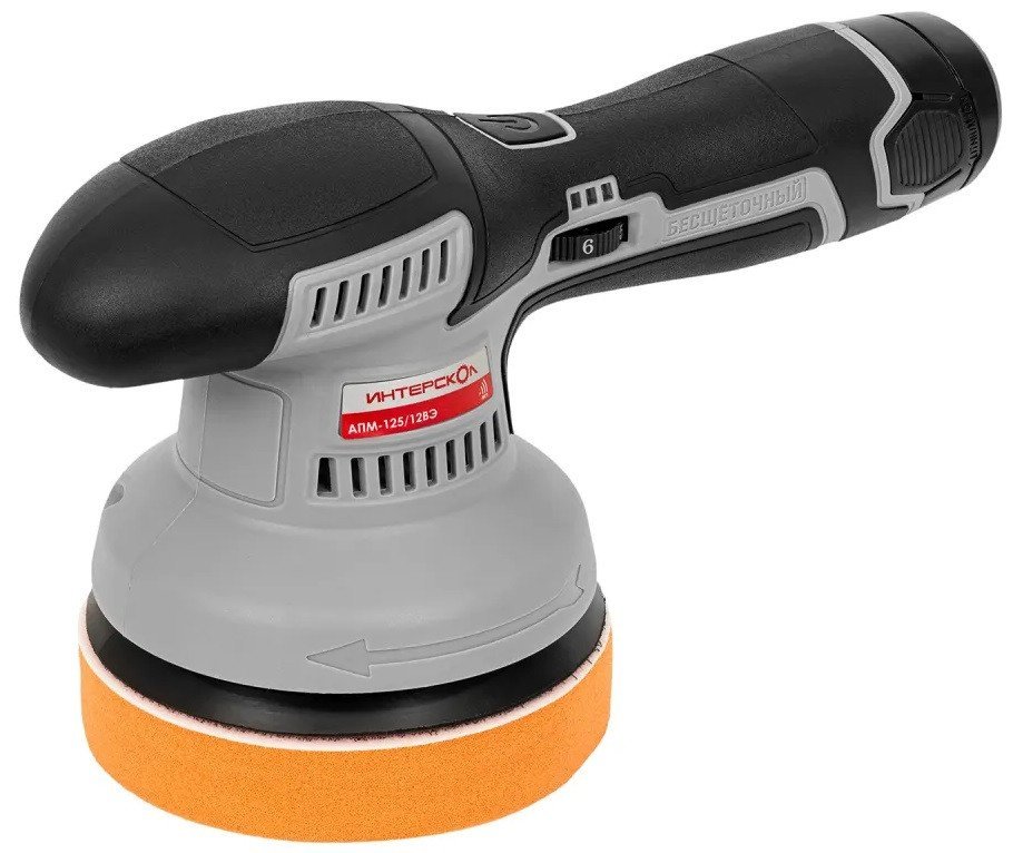 Полировальная машина Интерскол АПМ-125/12ВЭ 788.2.2.70 (с 2-мя АКБ) - фото