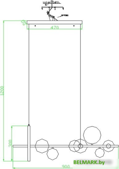 Подвесная люстра Kinklight Иона 09408-7.19 (черный) - фото2
