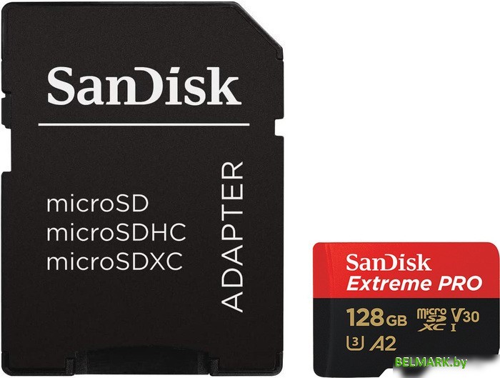 Карта памяти SanDisk Extreme PRO microSDXC SDSQXCD-128G-GN6MA 128GB (с адаптером) - фото