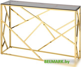 Консольный стол Stool Group Арт Деко 115x30 ECST-015-TG-SK (стекло Smoke/сталь золото) - фото