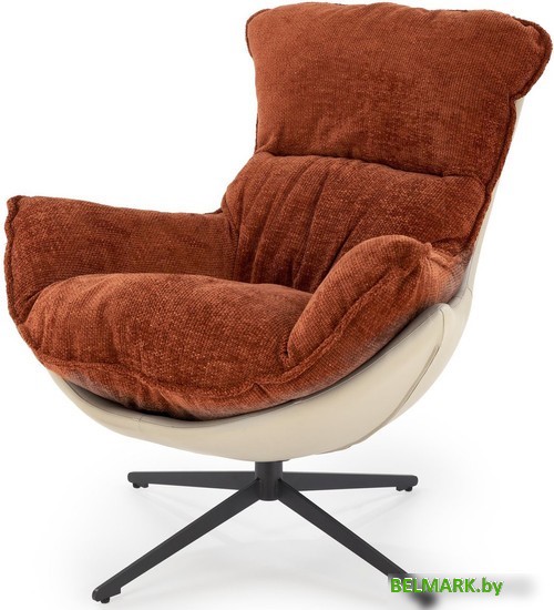 Интерьерное кресло Halmar Lobster (корица/черный) - фото