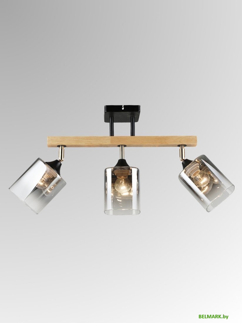 Люстра средней высоты Aitin Pro НПБ 02-3x60-101 N5280/3 (черный/дерево) - фото2