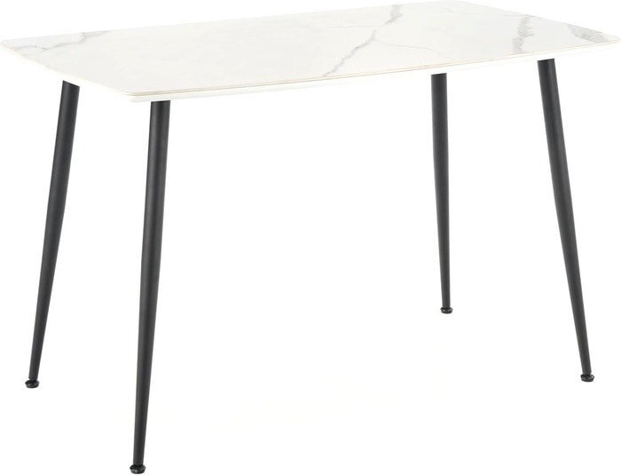 Кухонный стол Halmar Marco 120/70 (белый мрамор/черный) - фото