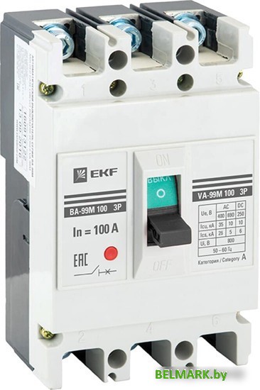 Выключатель автоматический EKF PROxima ВА-99М 100100А 3P 35кА mccb99-100-100m - фото