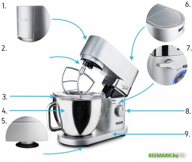 Кухонная машина Yoer Galaxo KM01S - фото2