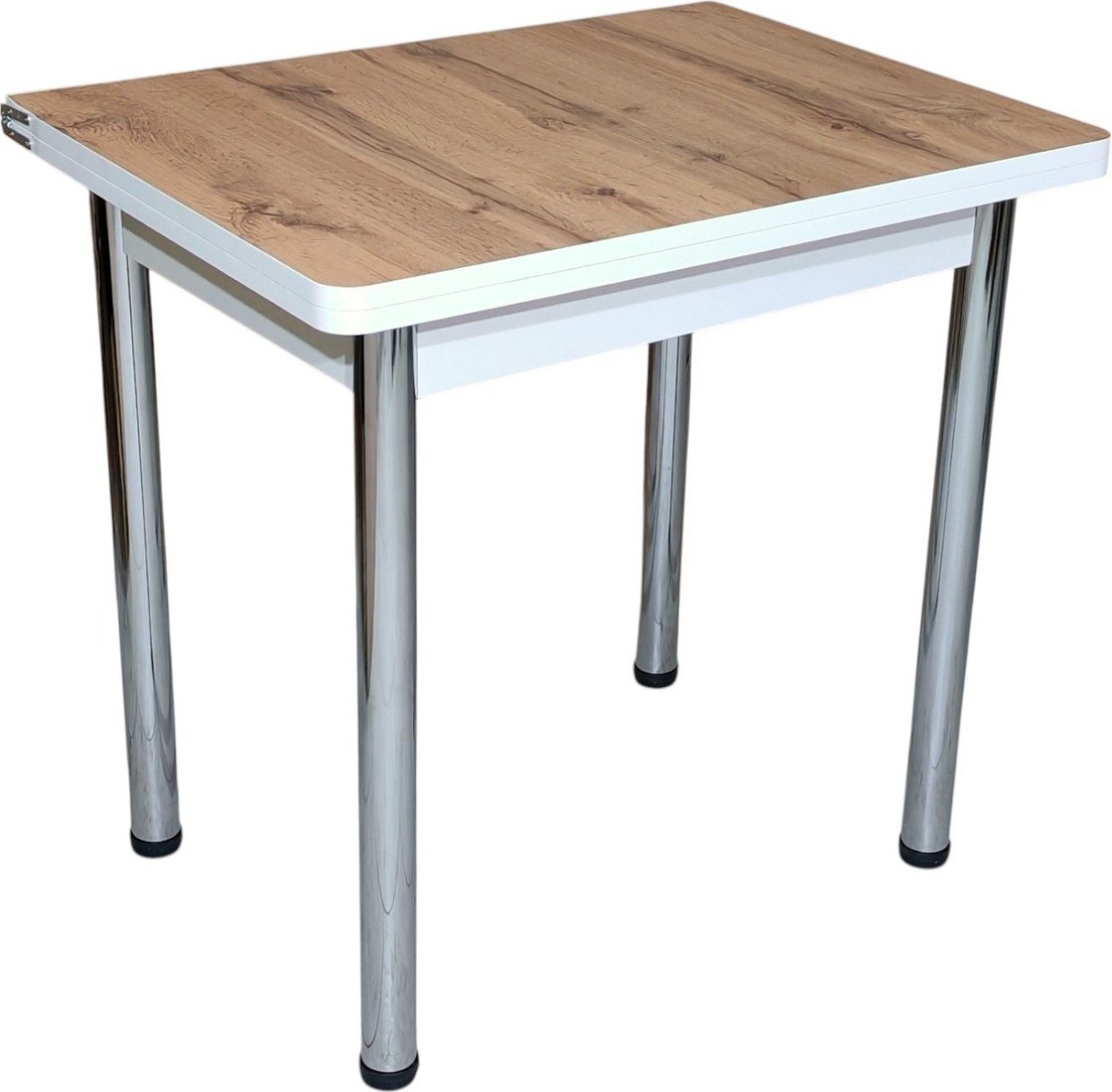 Кухонный стол СВД Юнио 80х60-120 013.П24.Х (дуб вотан/хром) - фото