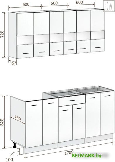 Кухня Кортекс-мебель Корнелия Экстра 1.7 без столешницы (дуб сонома/венге) - фото2