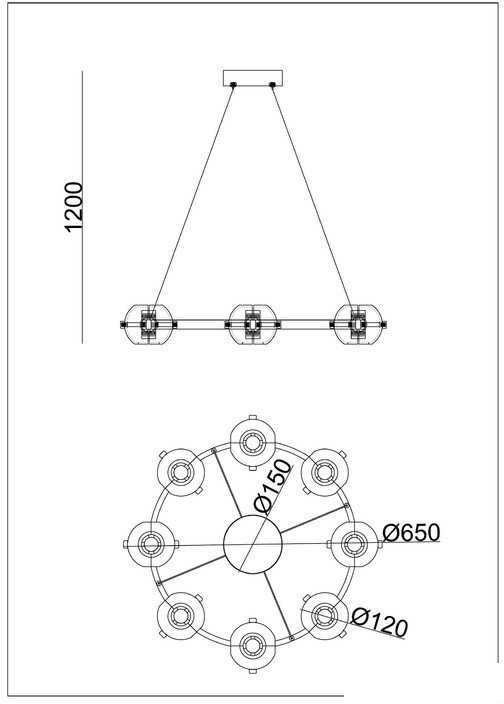 Подвесная люстра Arte Lamp Markab A2471LM-16BK - фото2