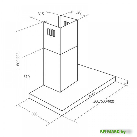 Кухонная вытяжка Akpo Feniks Slim Glass Eco 60 WK-4 (черное стекло/нержавеющая сталь) - фото2