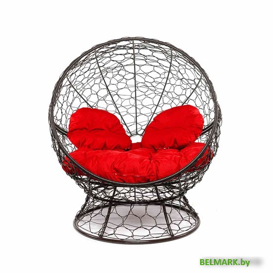 Кресло M-Group Апельсин 11520206 (коричневый ротанг/красная подушка) - фото2