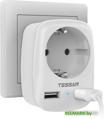 Сетевой фильтр Tessan TS-611-DE (белый) - фото