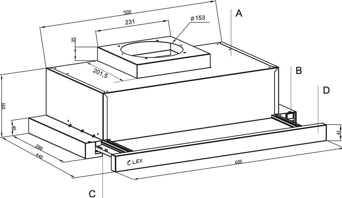Кухонная вытяжка LEX Hermes G 600 Black - фото2