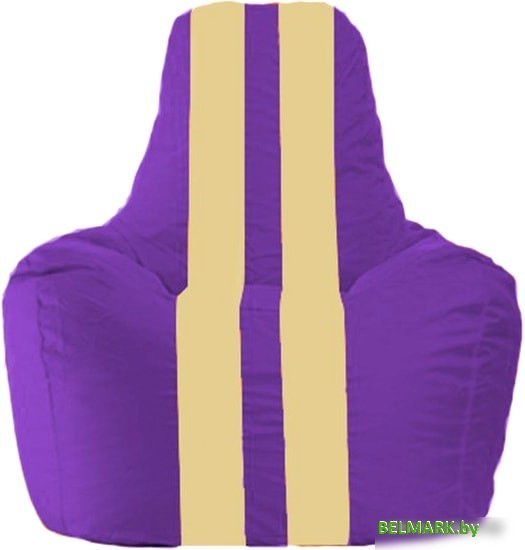 Кресло-мешок Flagman Спортинг С1.1-73 (фиолетовый/светло-бежёвый) - фото