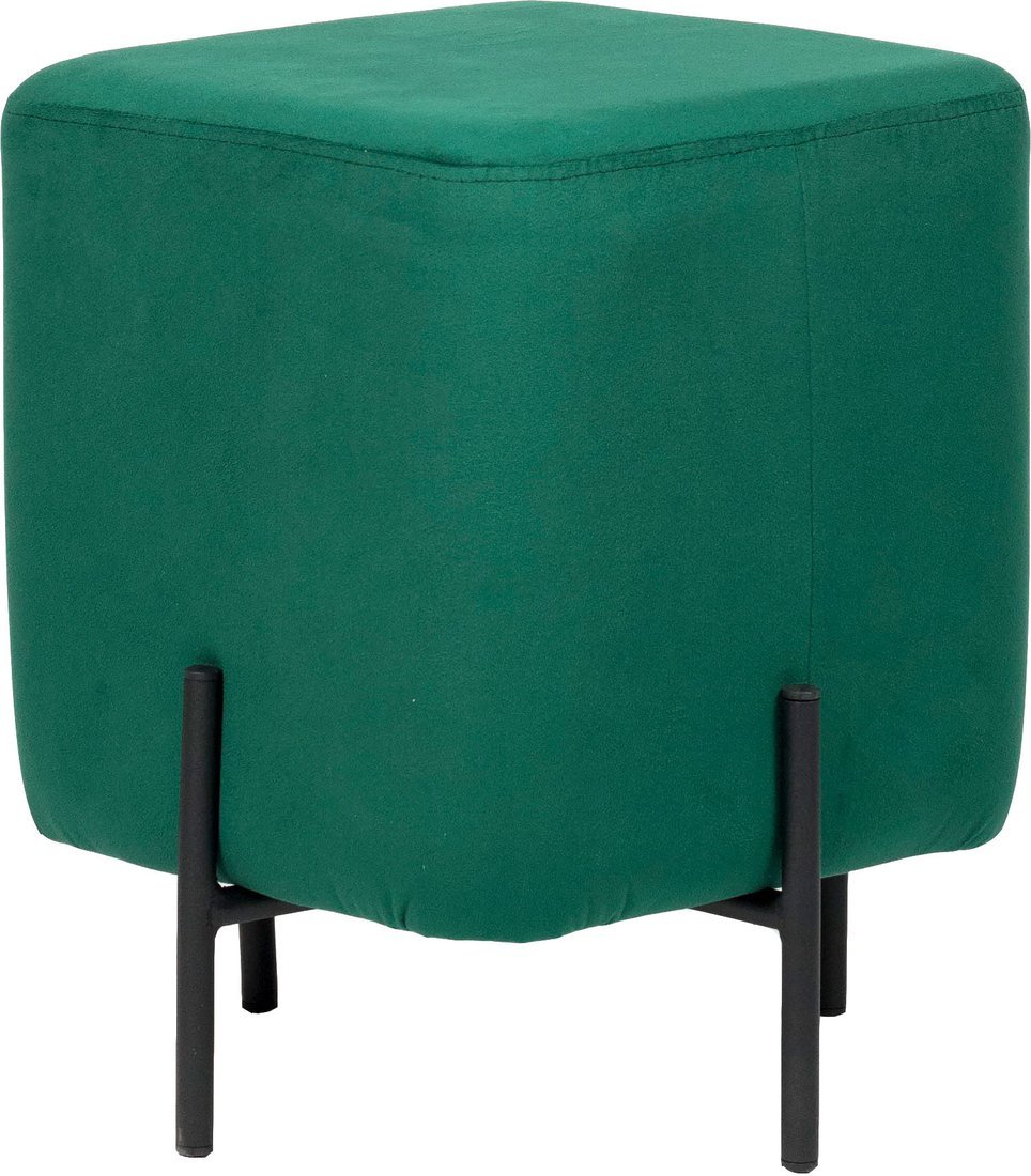 Пуфик ВВР Агат Лайт (изумруд/черный, велюр) - фото