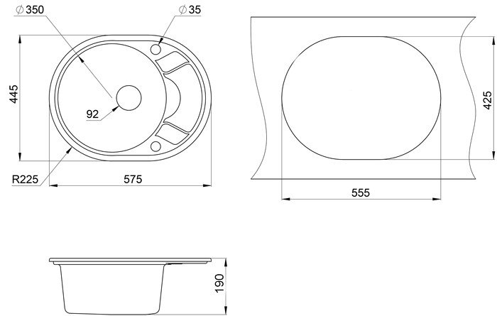 Кухонная мойка Granula 5802 (пирит) - фото2