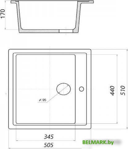 Кухонная мойка Wisent W510-30 (кремовый) - фото2