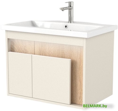 Дабер Тумба под умывальник 016 WeltWasser Deilbach 7517-70 Т16.7W.0.18_light (с подсветкой, бежевый/дуб бардолино) - фото