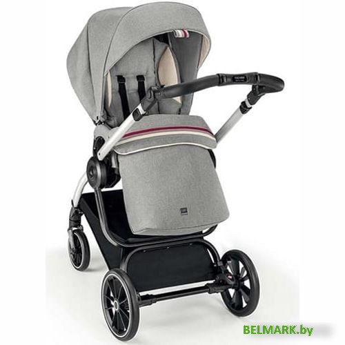 Универсальная коляска CAM Kit Milano-Duo (2 в 1, бордовые полосы/серебряный блеск) - фото2