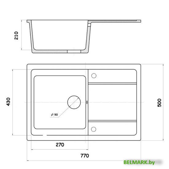 Кухонная мойка Wisent MW780-27 (кофе) - фото2