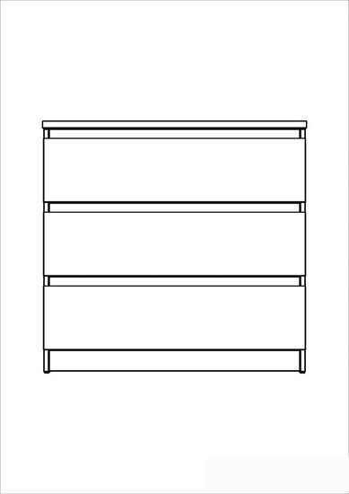 Комод Mio Tesoro Мальта 3 ящика 80x76 2.05.02.040.3 (дуб сонома) - фото2