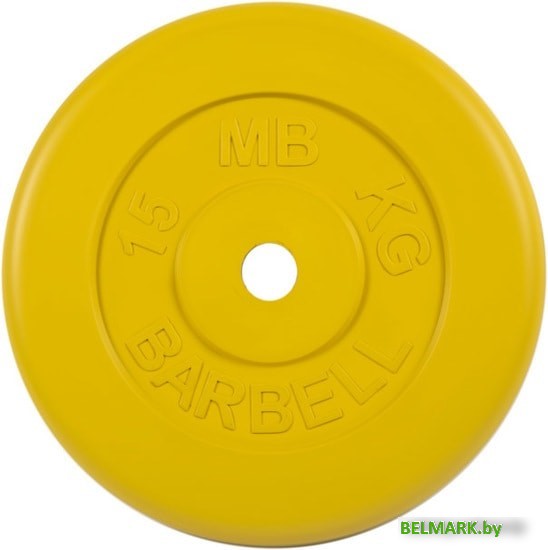 Диск MB Barbell Стандарт 26 мм (1x15 кг, желтый) - фото