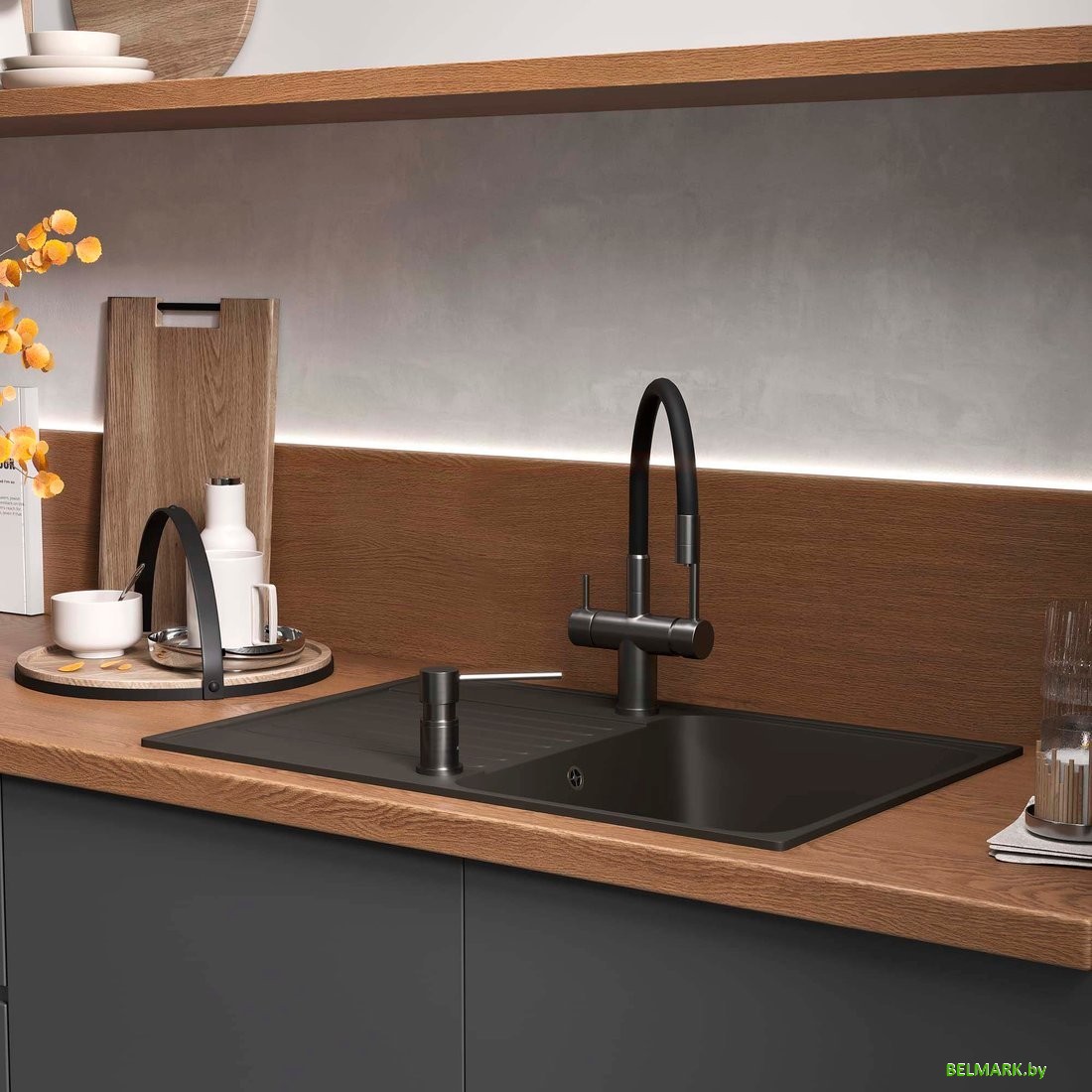 Кухонная мойка Reflexion Bolero RF0574BL - фото2