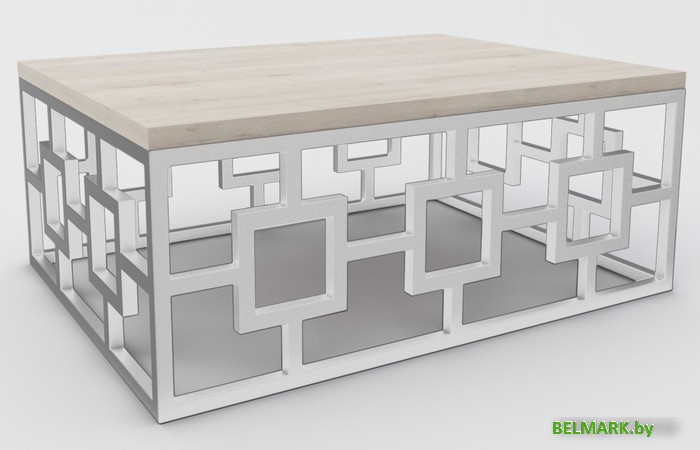 Журнальный столик Hype Mebel Лок 60x80 (белый/древесина белая) - фото