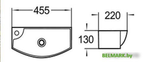 Умывальник WeltWasser AISBACH 7946 GL-WT L - фото2